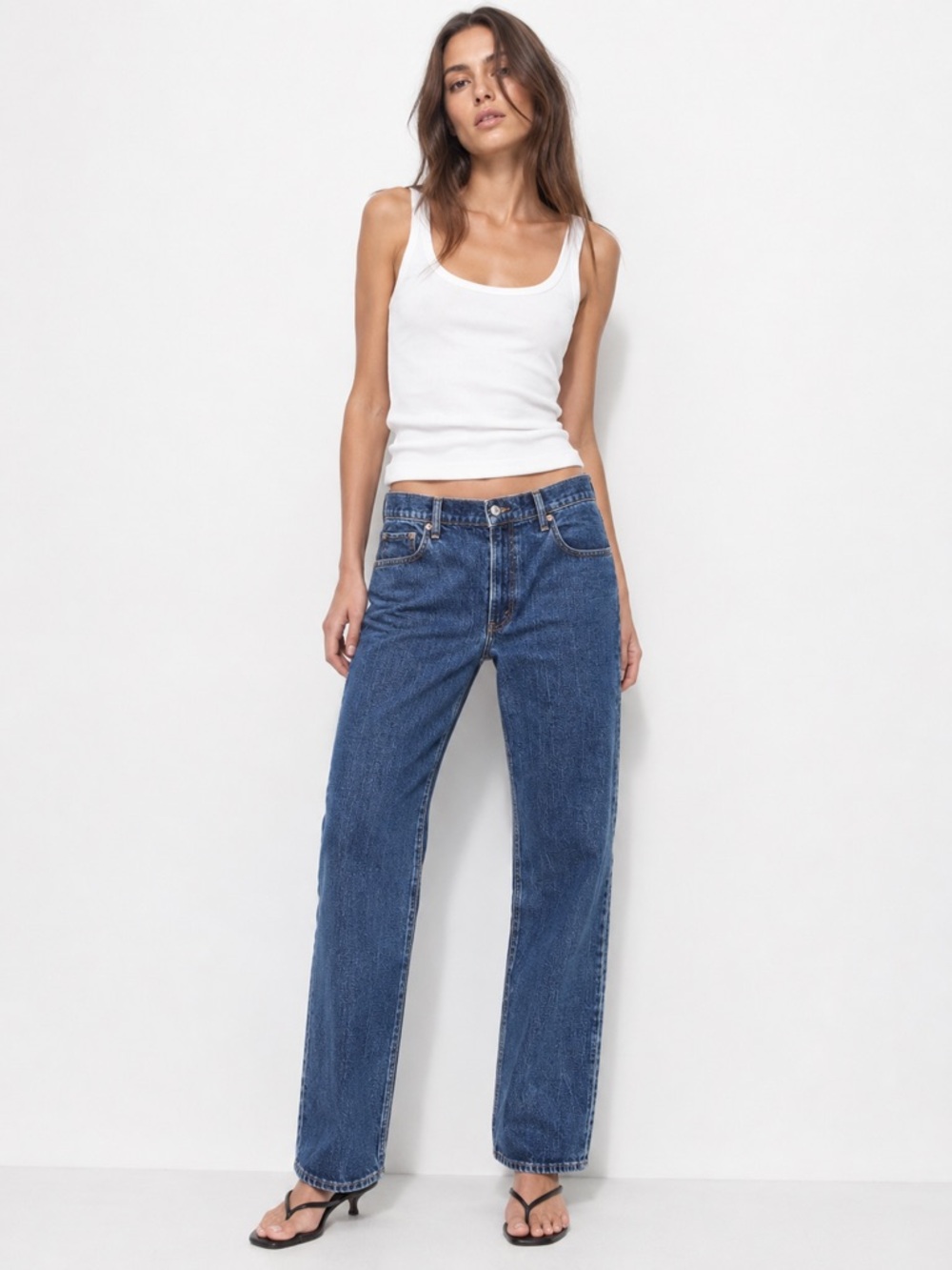 Abercrombie Curve Love Ultra High Rise Ankle Straight Jeans 31 Dark Wash Y2K